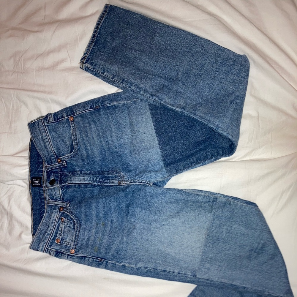 GAP cheeky straight 26 patchwork high rise jeans